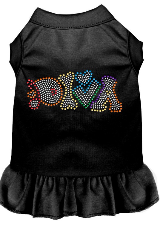 Technicolor Diva Rhinestone Pet Dress Black Lg